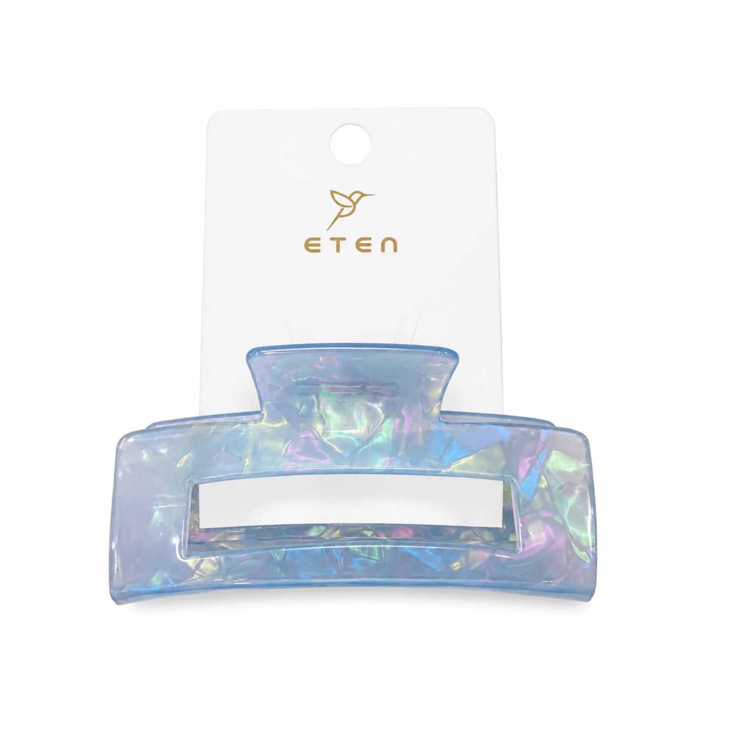 ETEN Iridescent Blue Rectangular Hair Claw Clip