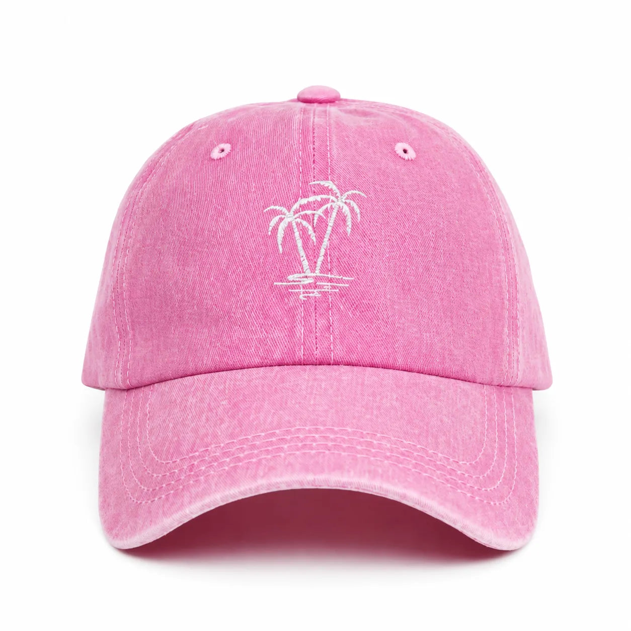 Pink Palm Embroidered Baseball Cap