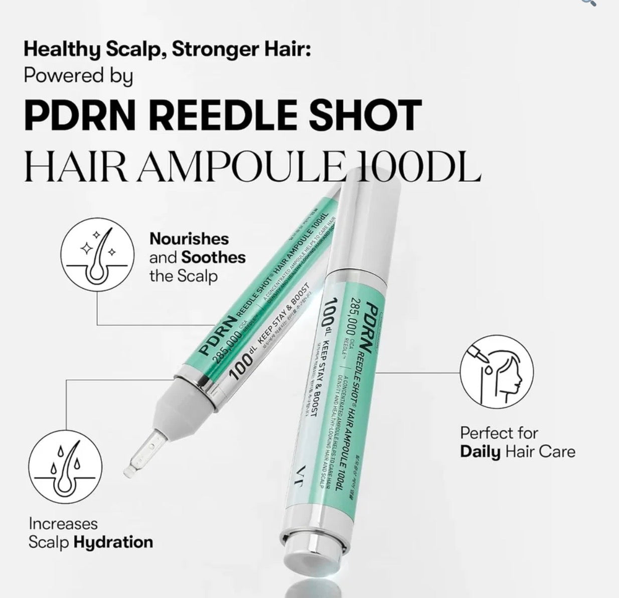 VT Cosmetics PDRN Reedle Shot Hair Ampoule 100dL 15ml