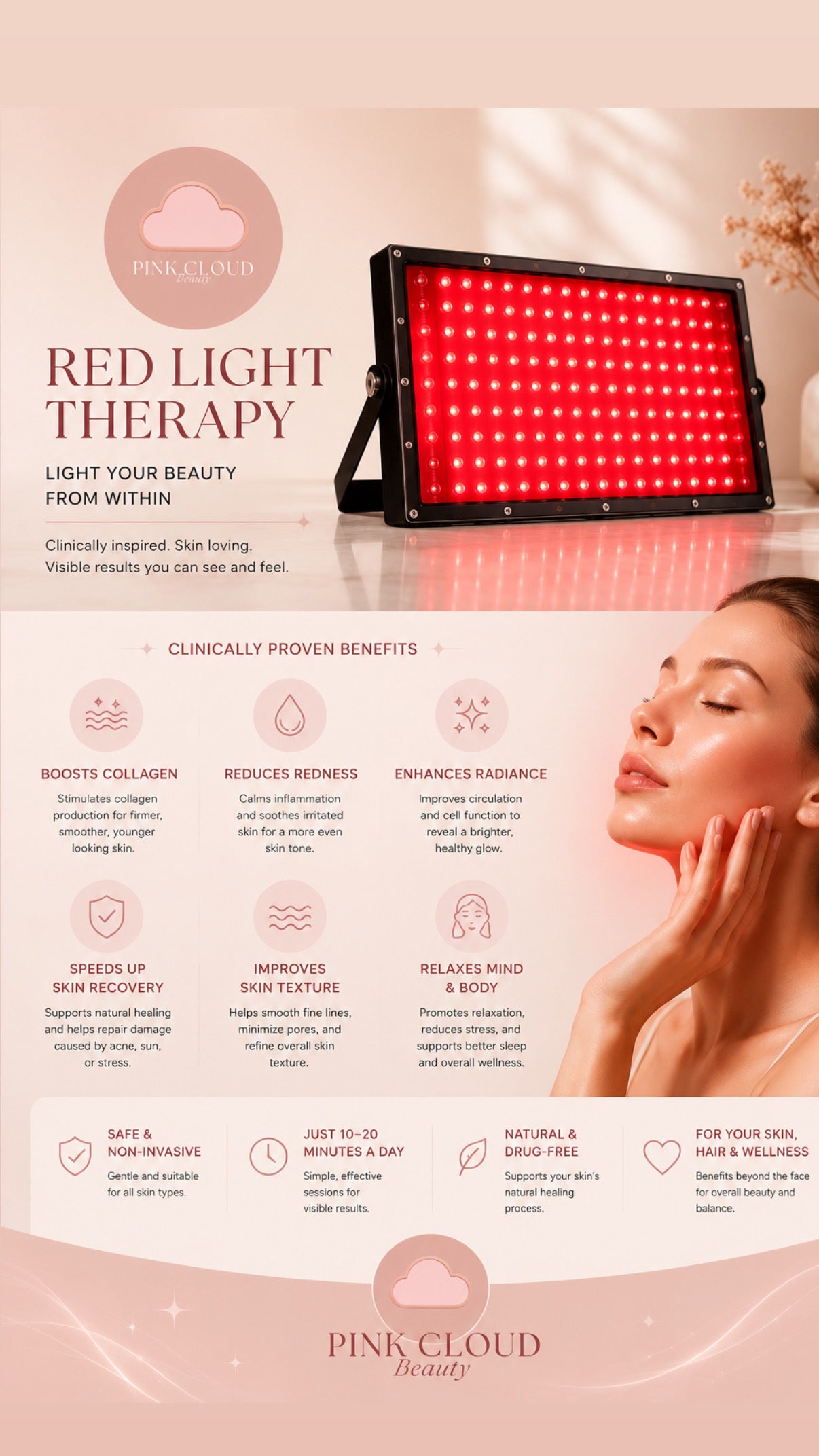 Red light therapy panel