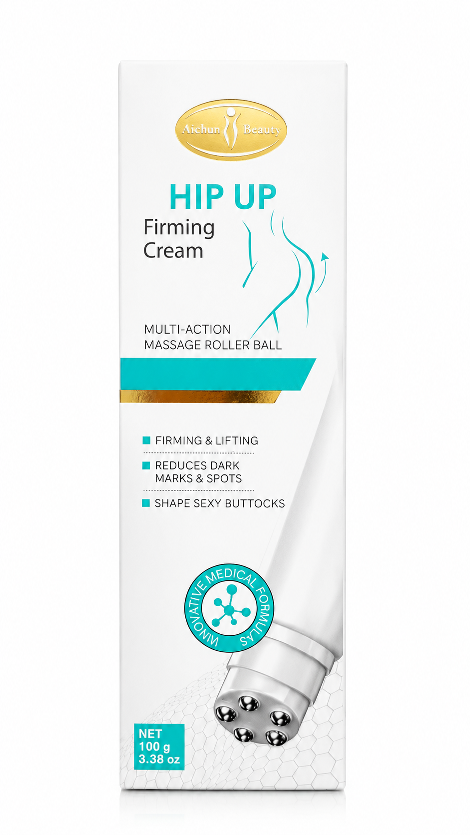 Aichun Beauty Hip Up Firming Cream Massage Roller Ball 100g
