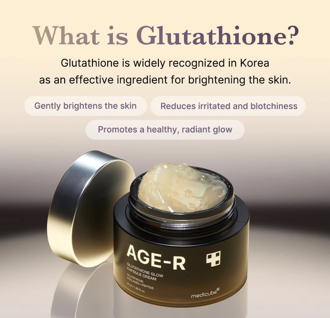 MEDICUBE AGE-R GLUTATHIONE GLOW CAPSULE CREAM 50ML كريم كبسولة ميديكوب AGE-R الجلوتاثيون أزهر