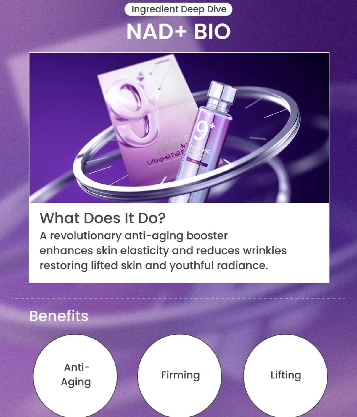 Numbuzin No.9 NAD bio lifting full cover facial mask (1 mask)