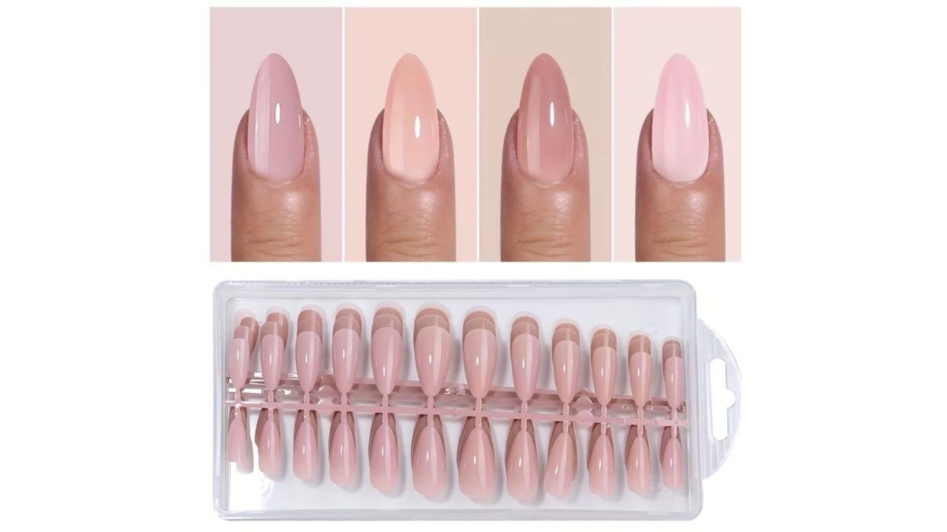 Premium Natural Fit Press-On Nails – Set of 4 | Ultra-Thin, Glossy & Seamless Finish