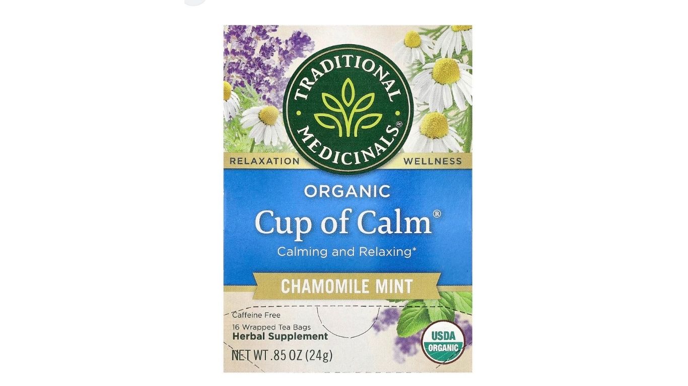 Traditional Medicinals Organic Cup of Calm® Chamomile Mint Tea – Calming and Relaxing