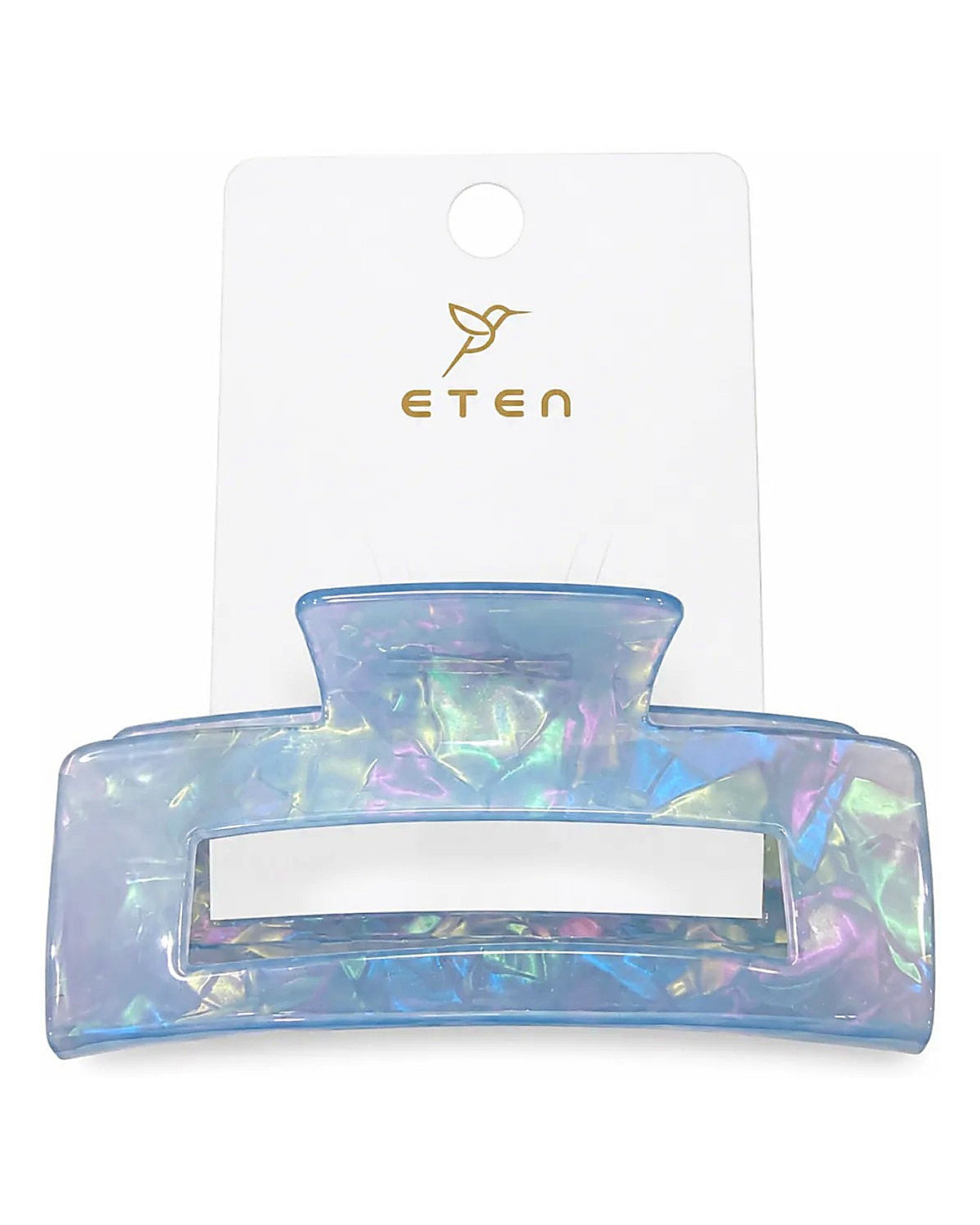 ETEN Iridescent Blue Rectangular Hair Claw Clip