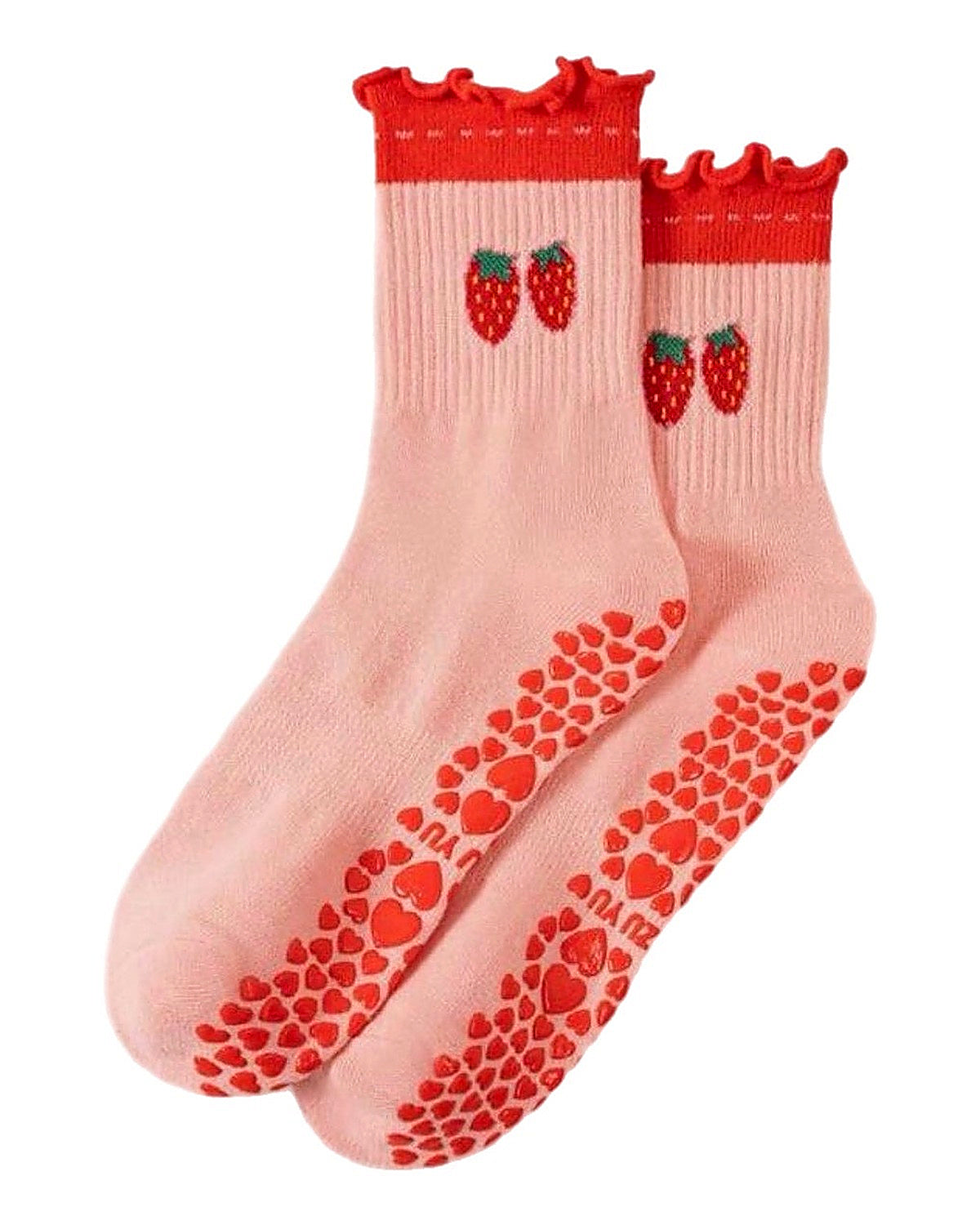 Strawberry Ruffles Pilates socks