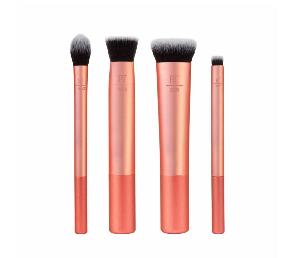 REAL TECHNIQUES face base makeup brush set 4 pcs / مجموعة فرش مكياج الوجه من ريال تكنيكس – 4 قطع