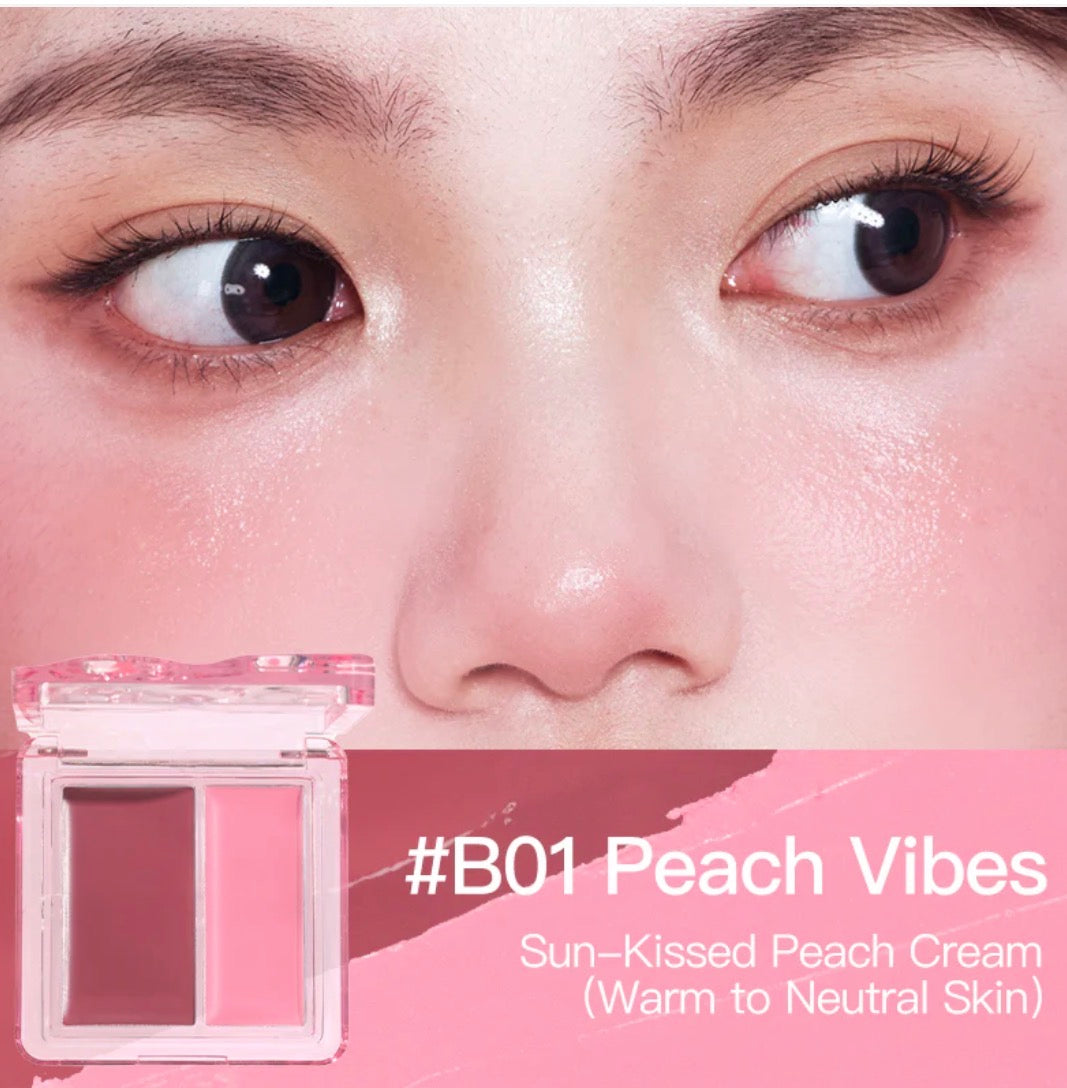 VEECCI Silk-Matte Cheek Blush  WaterBloom Tint (#B01 Peach Vibes)