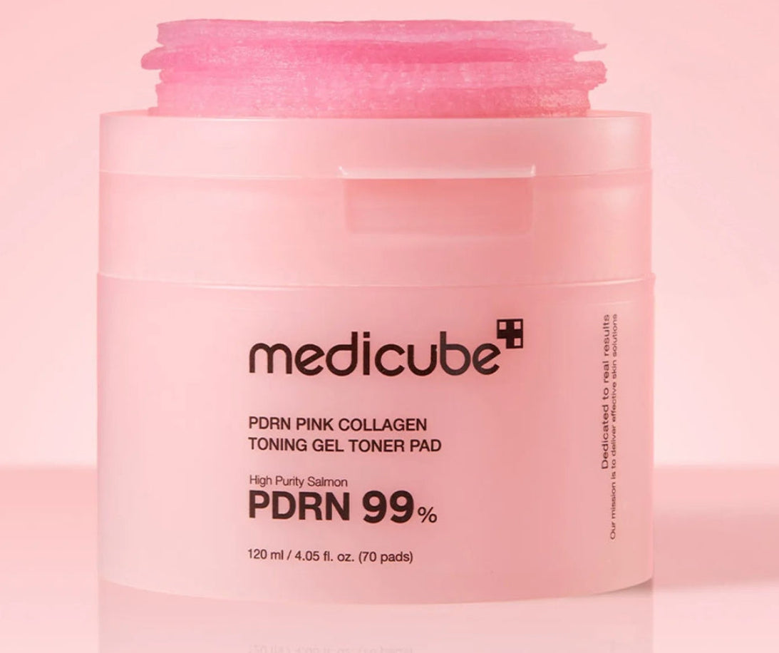 MEDICUBE PDRN PINK COLLAGEN TONING GEL TONER PAD (70 PADS)