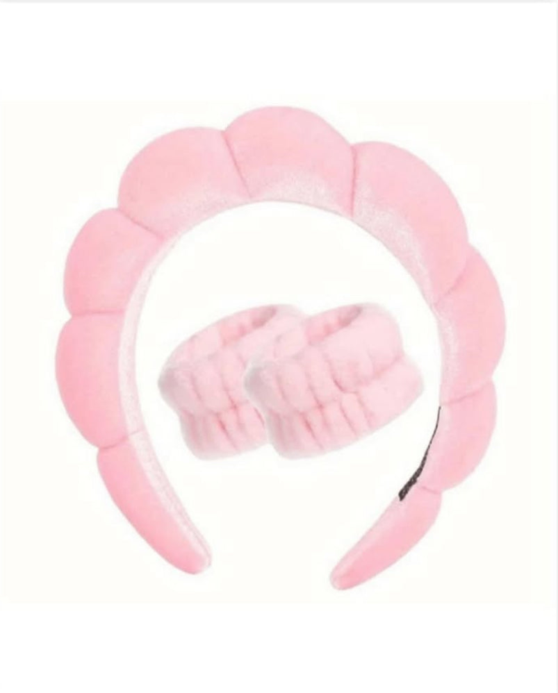 SKINCARE HEADBAND AND WRISTBANDS SET