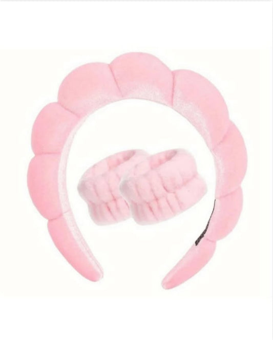SKINCARE HEADBAND AND WRISTBANDS SET