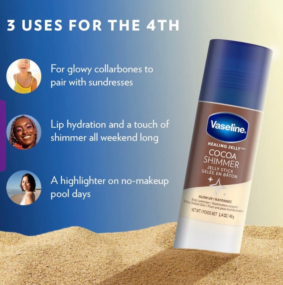 Vaseline cocoa shimmer jelly stick.