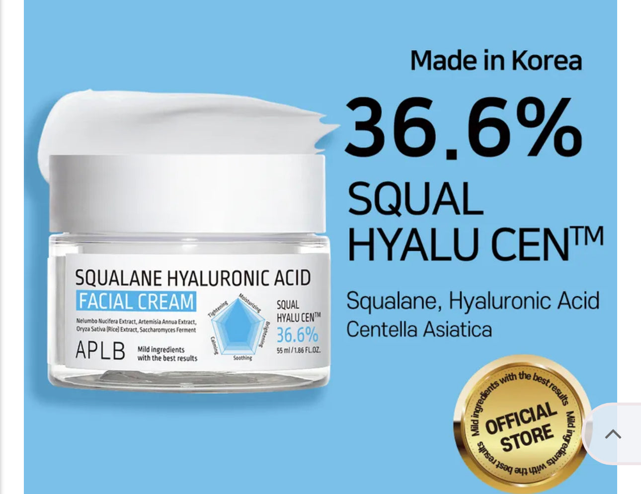 APLB Squalane Hyaluronic Acid Facial Cream