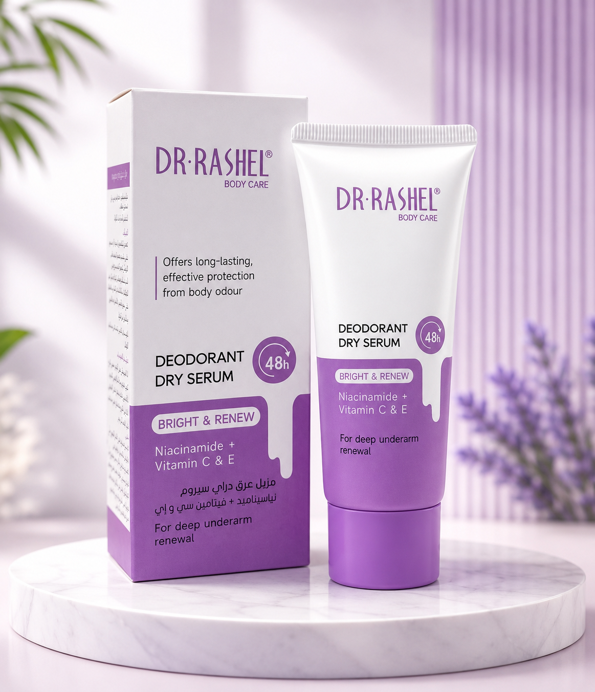 Dr. Rashel Niacinamide & Vitamin C dry deodorant serum.