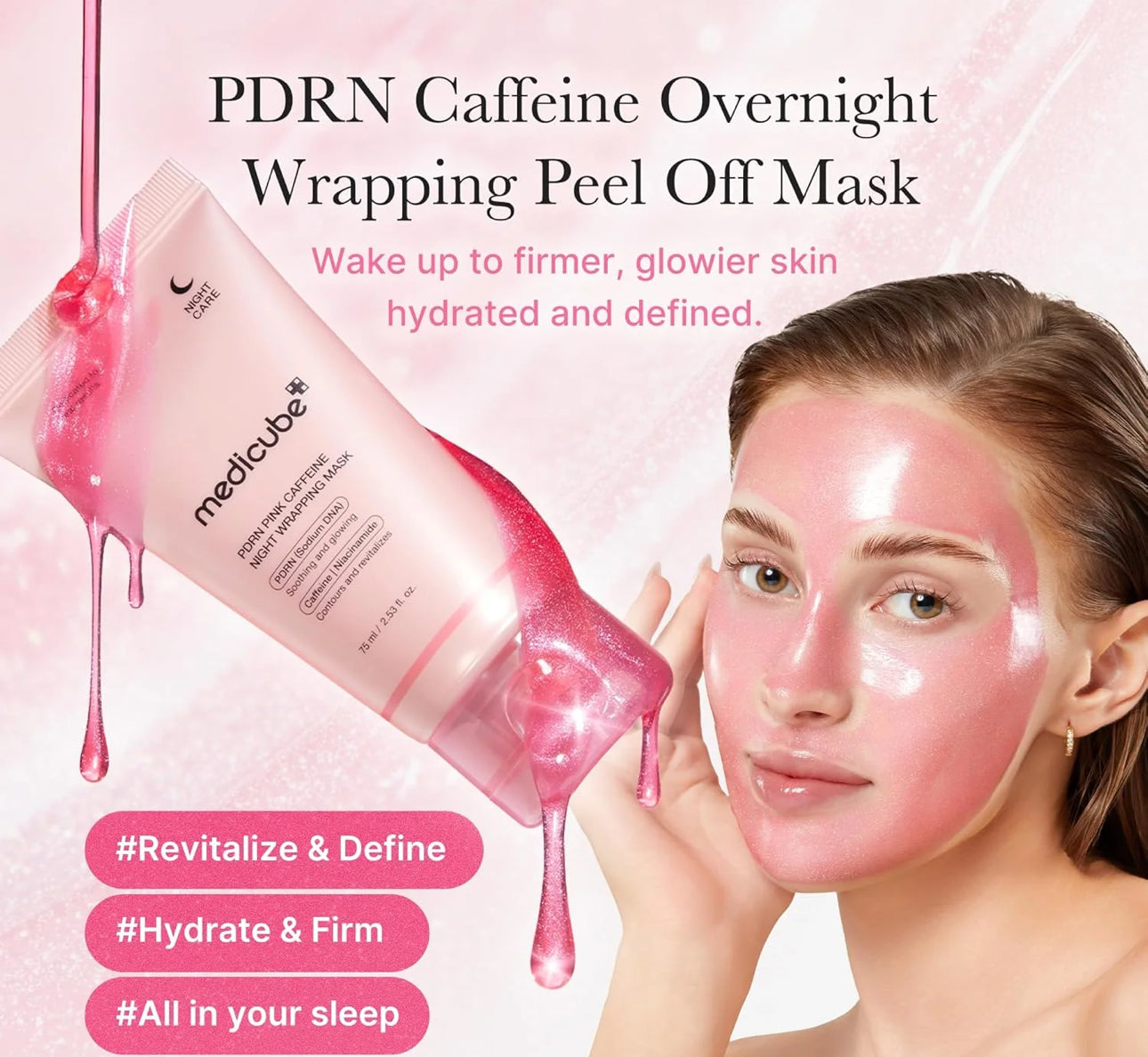 MEDICUBE PDRN PINK CAFFEINE NIGHT WRAPPING MASK