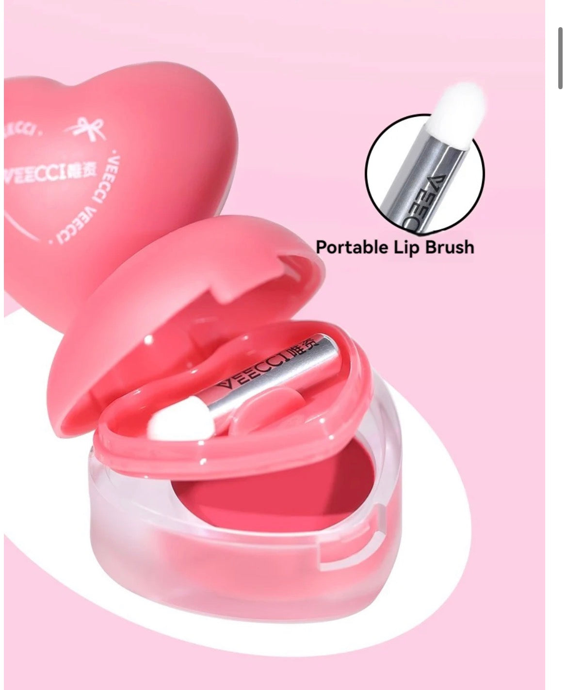 VEECCI Heart Pudding Lip & Cheek Multi-Use Cream (Heart-Shaped Balm)