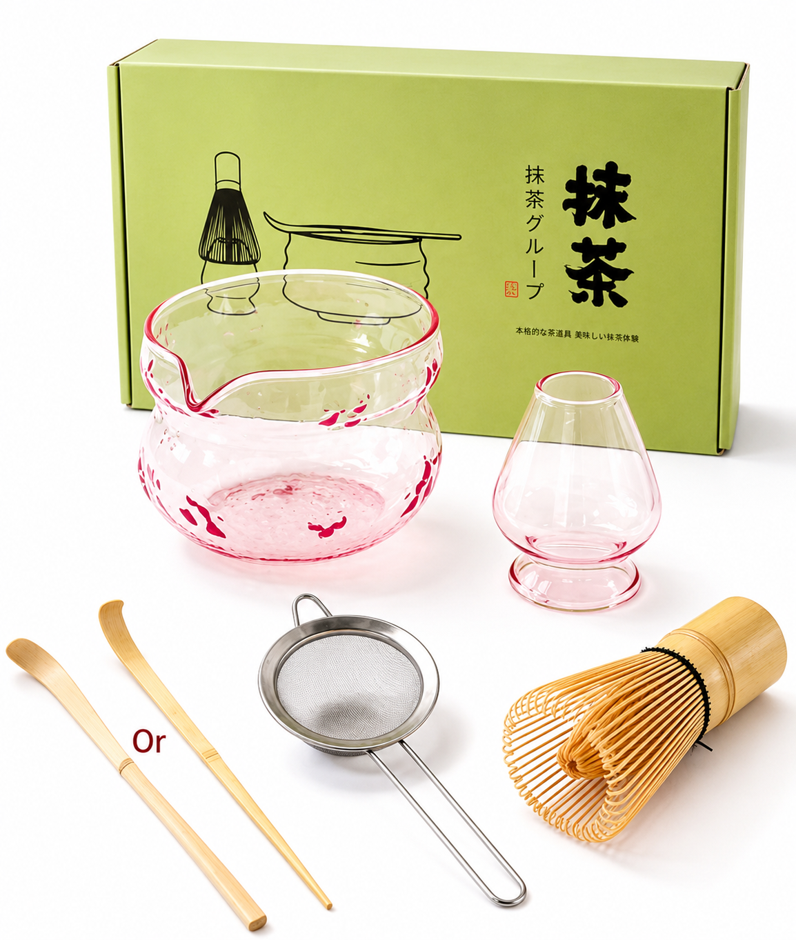 Rose Whisk Matcha Set