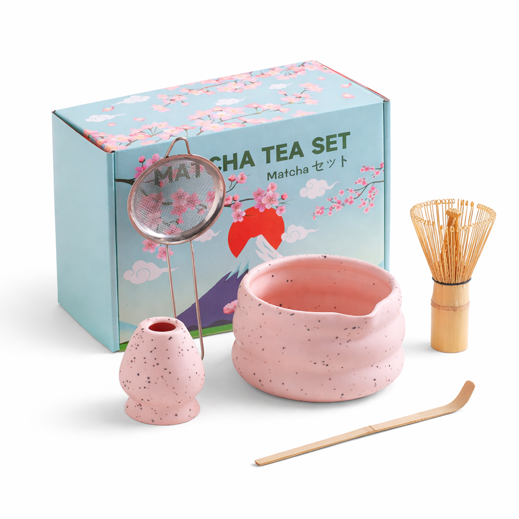 Cotton candy matcha ceremony set
