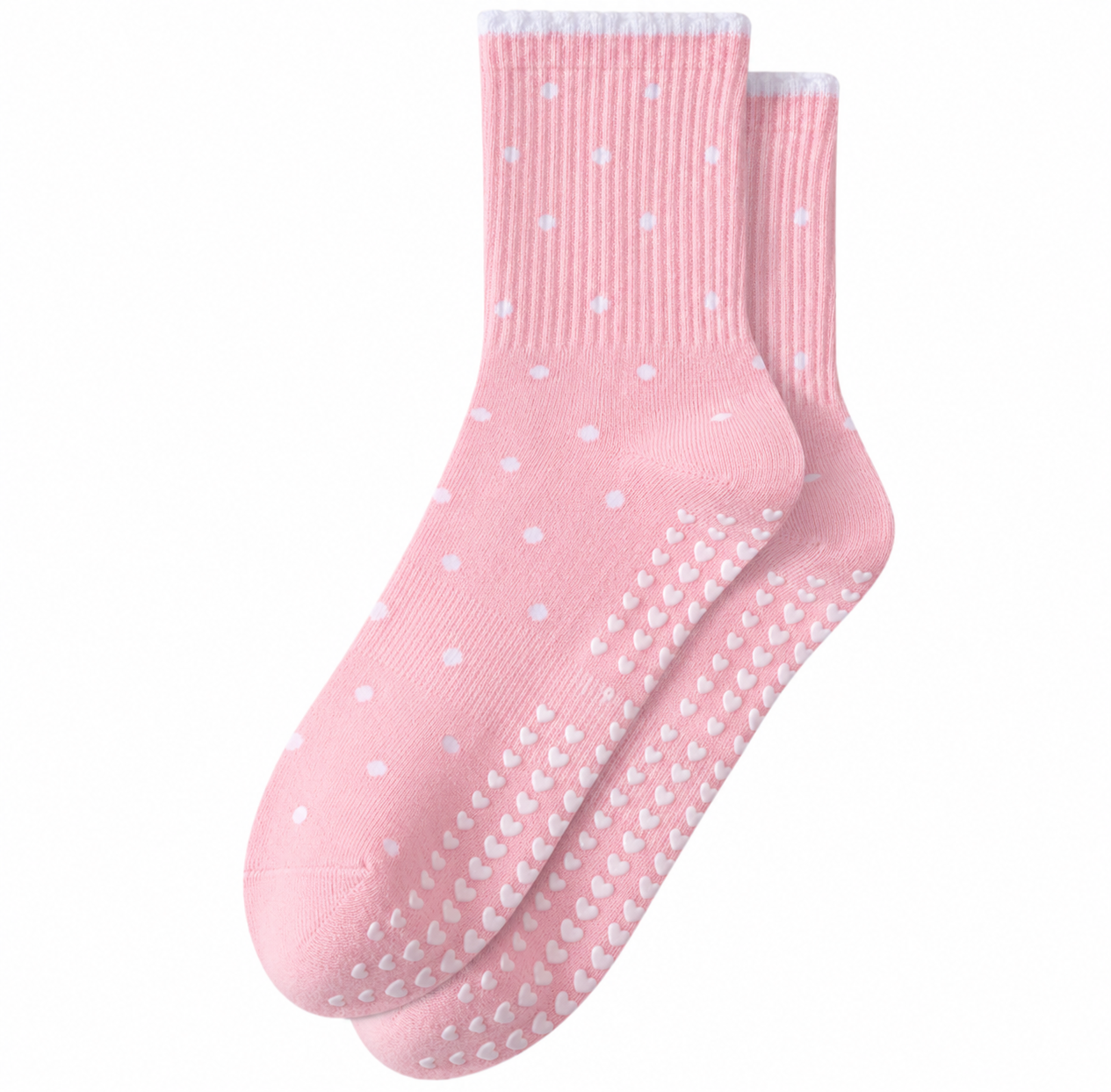 Pink Polka Pilates Socks