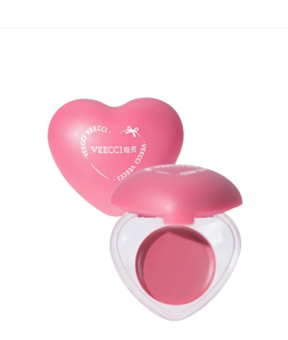 VEECCI Heart Pudding Lip & Cheek Multi-Use Cream (Heart-Shaped Balm)