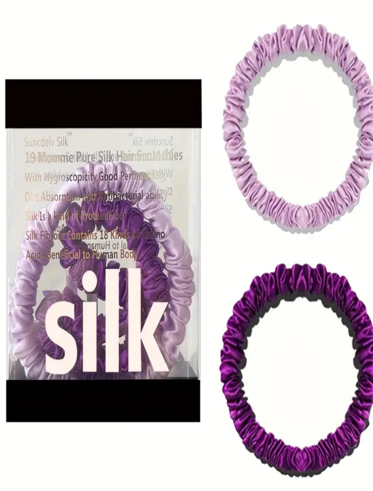 100% mulberry silk scrunchie set