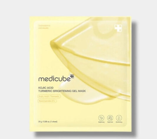 MEDICUBE KOJIC ACID TURMERIC BRIGHTENING GEL MASK .