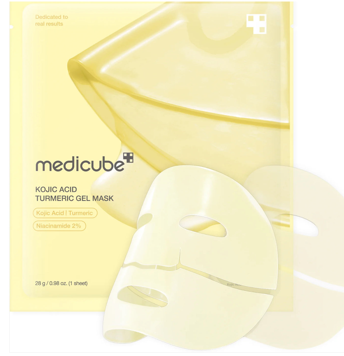 MEDICUBE KOJIC ACID TURMERIC BRIGHTENING GEL MASK .