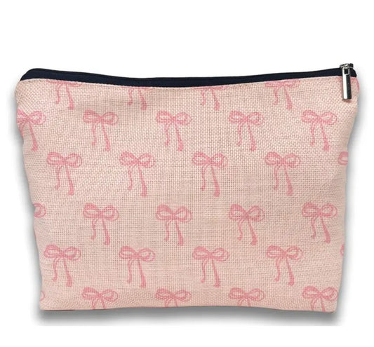 PINK BOW MAKE UP BAG