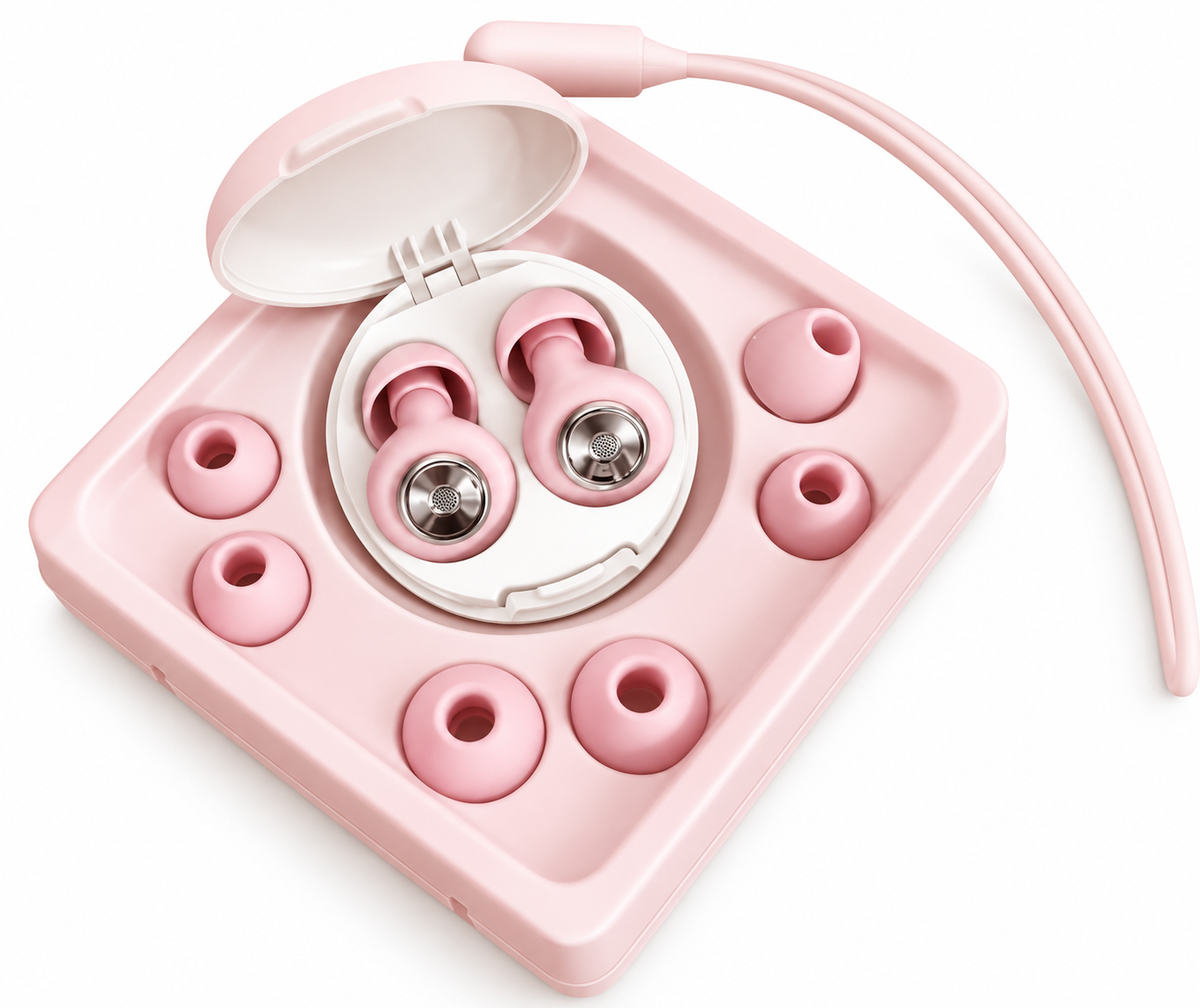 Premium Noise-Reducing Earplugs – Blush Pink