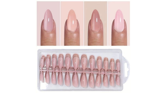 Premium Natural Fit Press-On Nails – Set of 4 | Ultra-Thin, Glossy & Seamless Finish