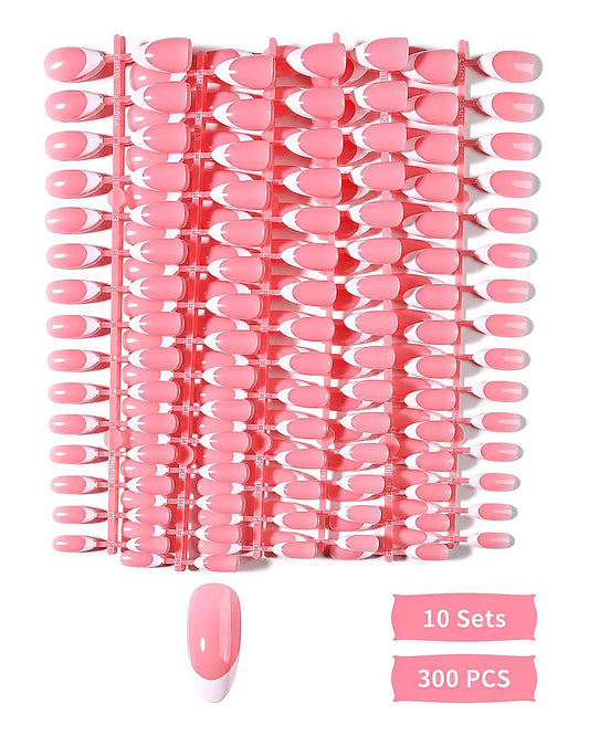 Blush Royale French Press-On Nails – 10 Luxury Sets (300 PCS)