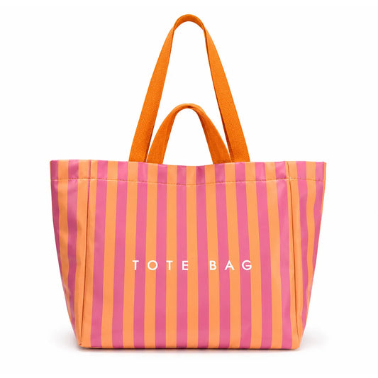 Sunset Stripe Glossy Tote Bag