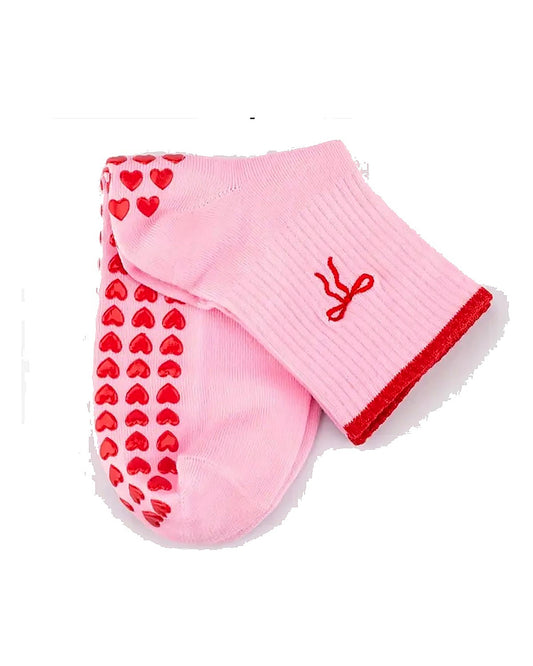 CHERRY LAZE PILATES SOCKS.