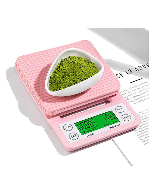 Choxila Digital Coffee & Matcha Scale with Timer  Pink Precision Kitchen Scale 3kg