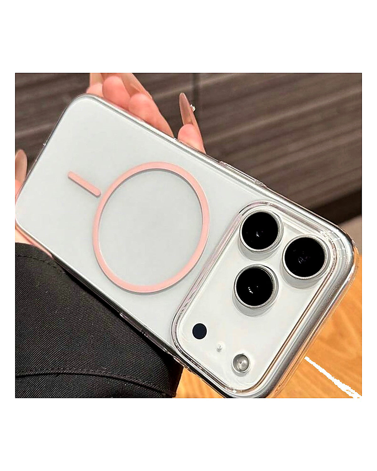 Clear MagSafe Case for iPhone 17 Pro  Pink Ring
