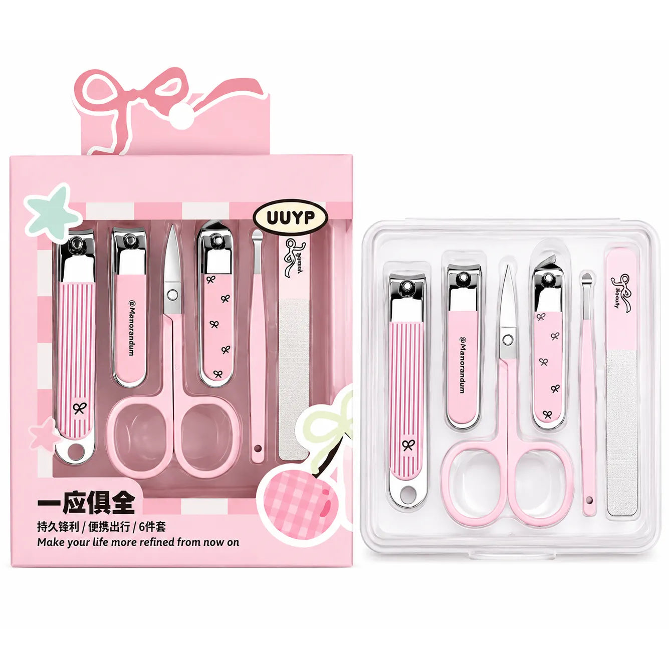 Pink Bow 6-Piece Manicure Set