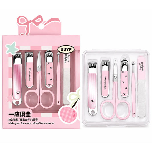 Pink Bow 6-Piece Manicure Set