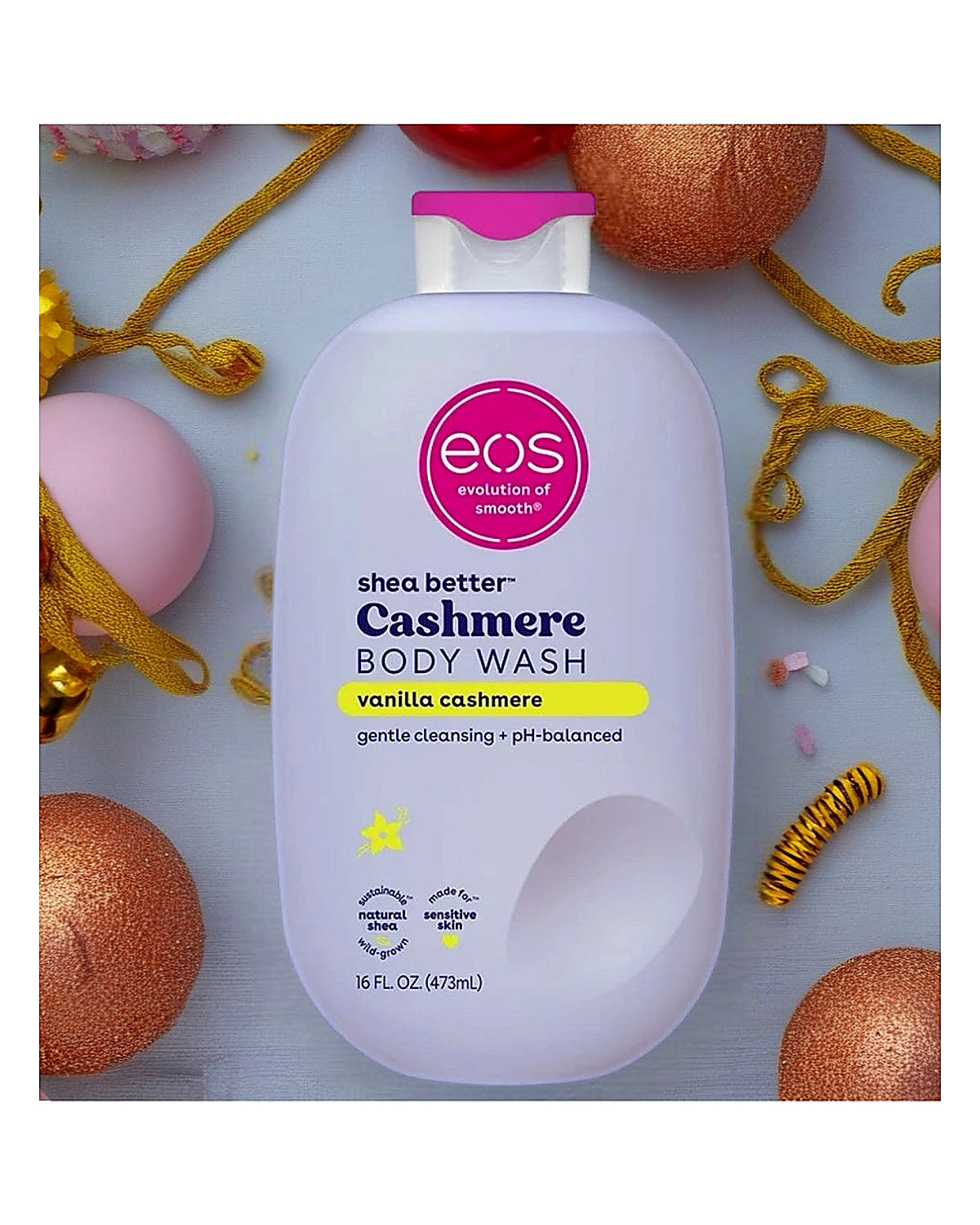 EOS vanilla cashmere body wash.