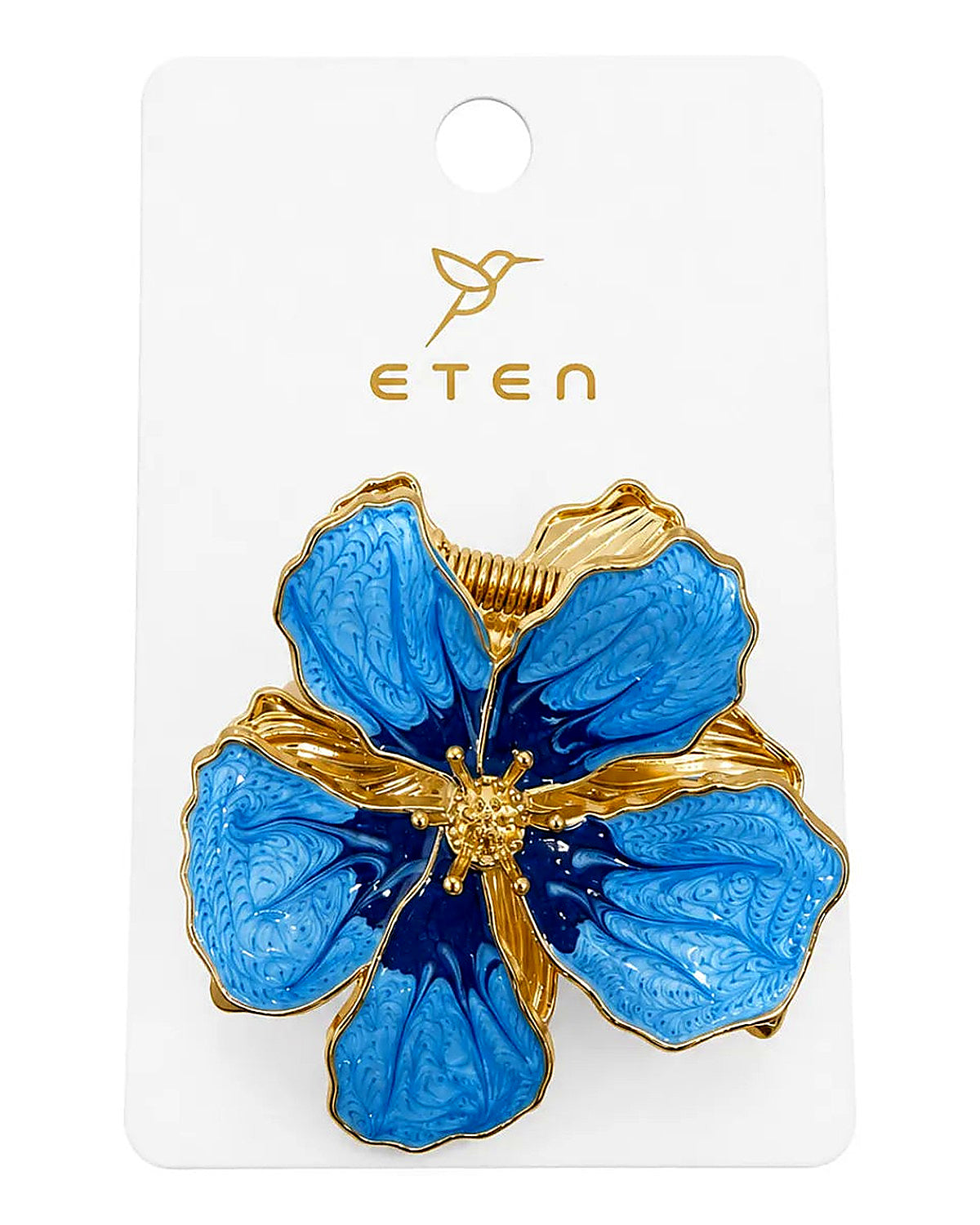 ETEN Blue Floral Hair Claw Clip