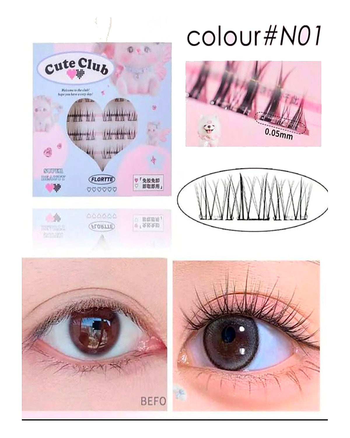 Flortee glue free eye lashes