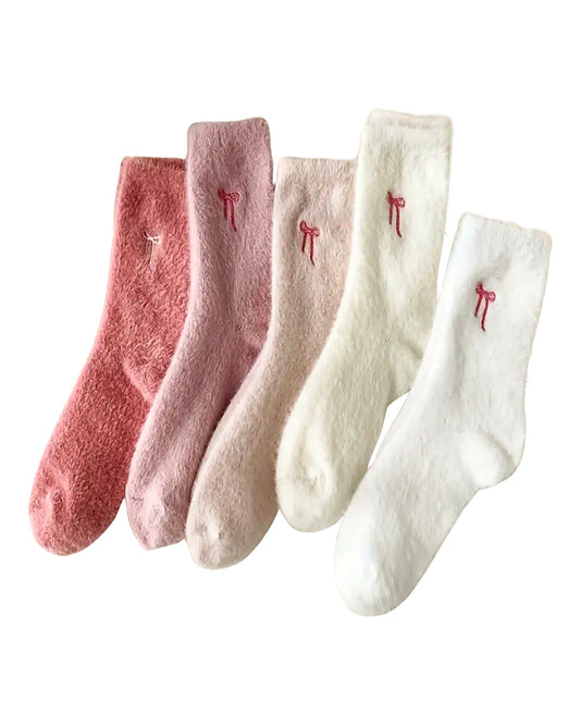 Fluffy bow sock set