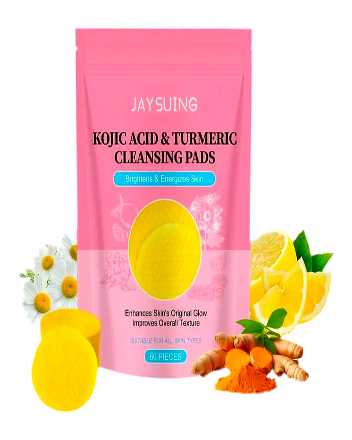 Kojic acid, turmeric & lemon cleansing pads