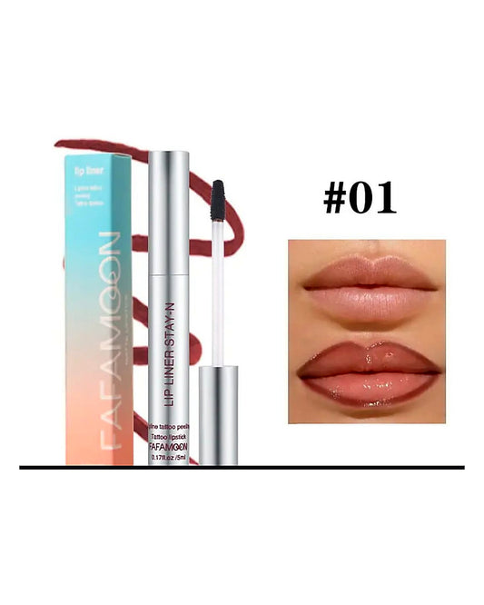 Peel off lip liner stain.