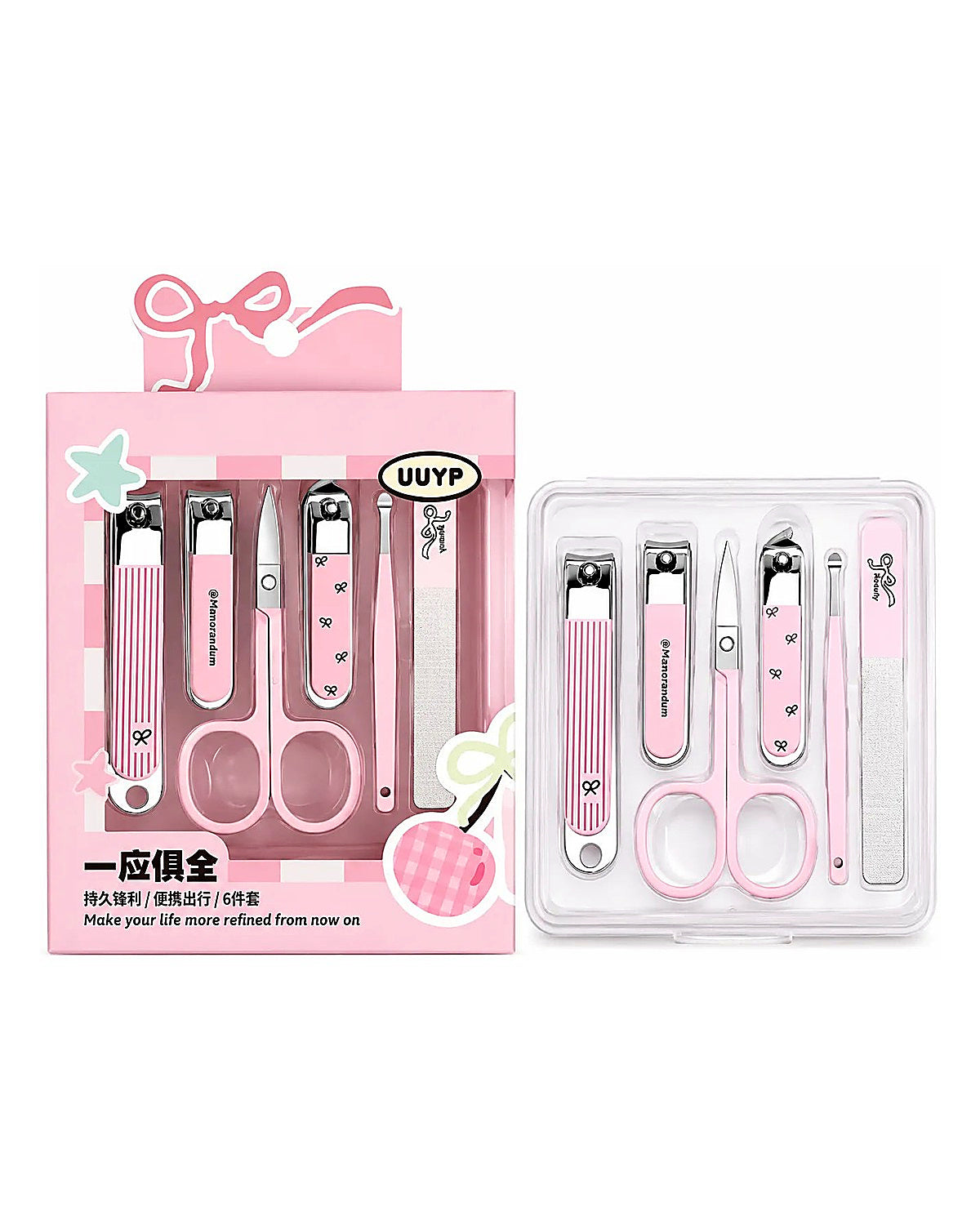 Pink Bow 6-Piece Manicure Set