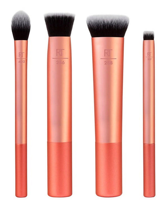 REAL TECHNIQUES face base makeup brush set 4 pcs / مجموعة فرش مكياج الوجه من ريال تكنيكس – 4 قطع