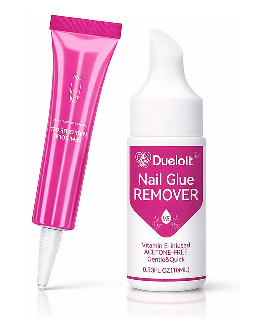 Dueloit Semi-Solid Nail Glue & Acetone-Free Nail Glue Remover Set