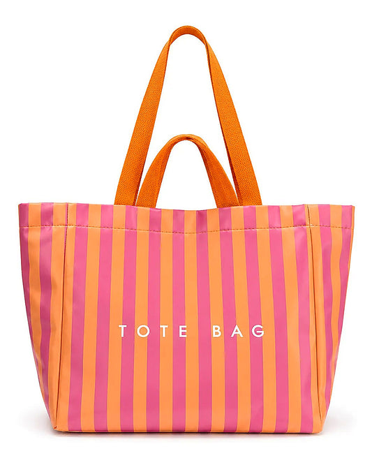 Sunset Stripe Glossy Tote Bag
