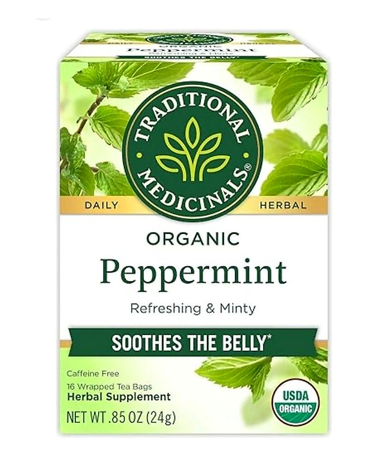 Traditional Medicinals Organic Peppermint Tea  Soothes the Belly.