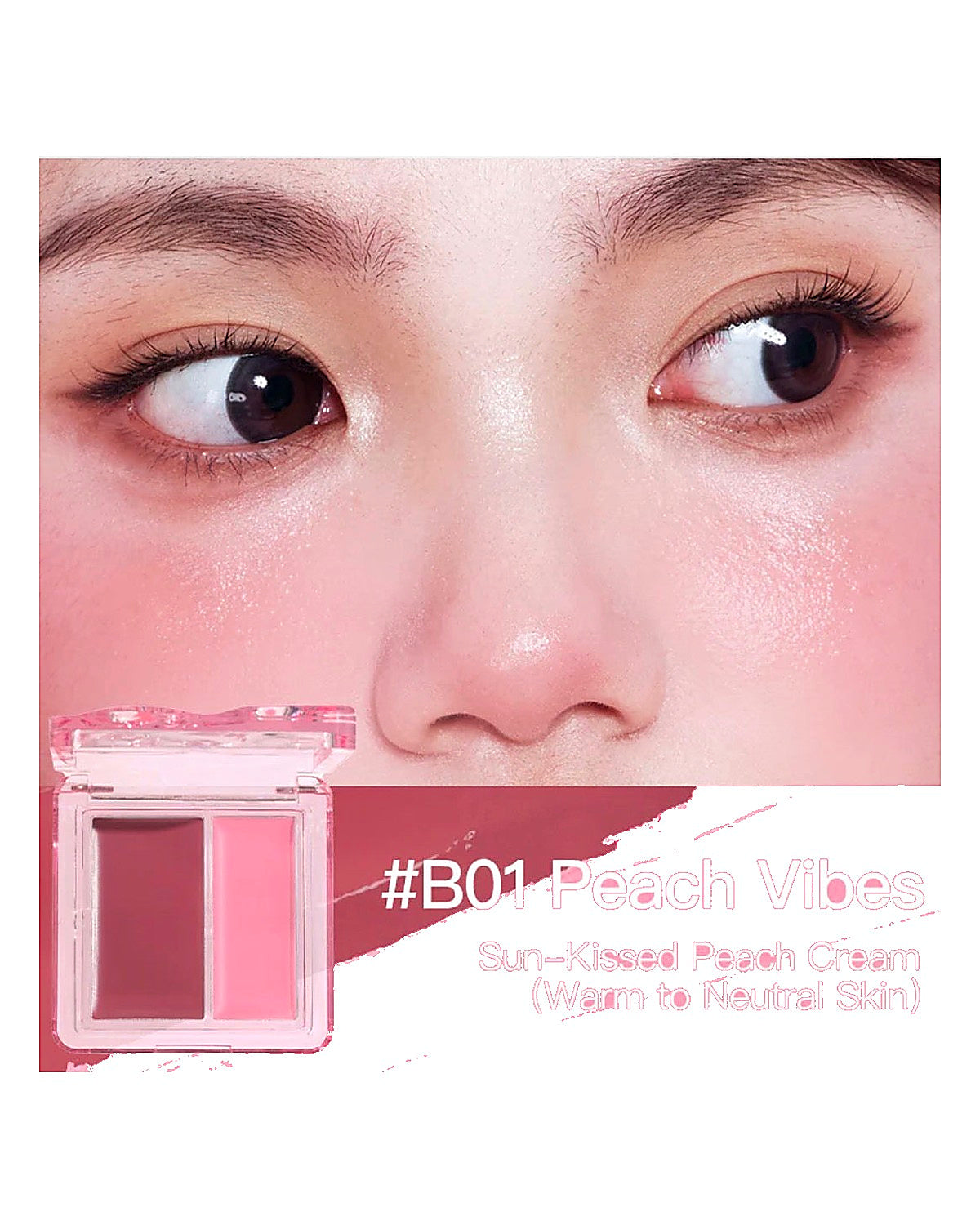 VEECCI Silk-Matte Cheek Blush  WaterBloom Tint (#B01 Peach Vibes)